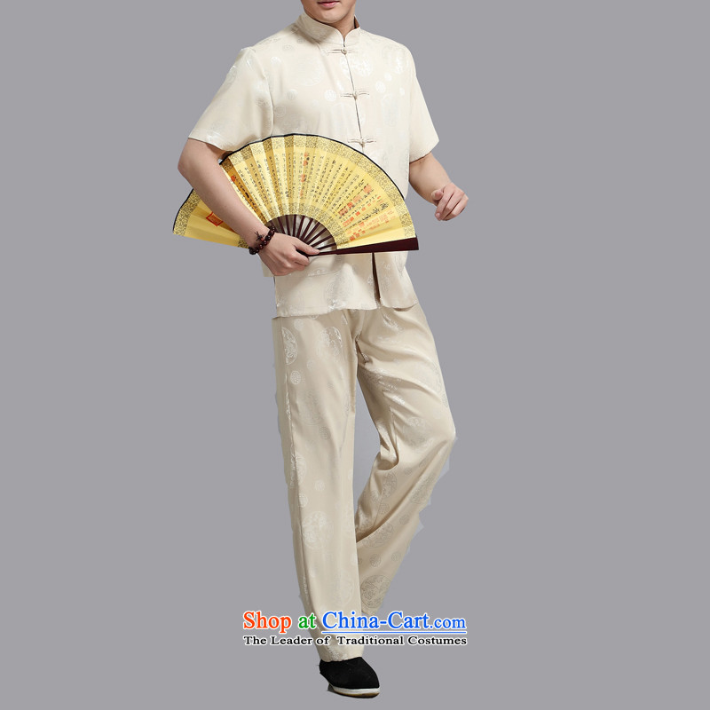 Hiv Rollet 2015 Summer New Tang Dynasty Han-middle-aged men Michael Mak short-sleeve kit national costumes XL/175, GOLD HIV ROLLET (AICAROLINA) , , , shopping on the Internet