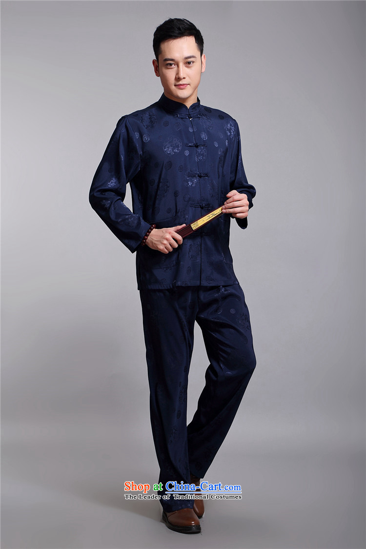 Hiv Rollet spring and summer. Middle-aged men of the new package for long-sleeved blouses elderly men l Tang blue XXL/180 picture, prices, brand platters! The elections are supplied in the national character of distribution, so action, buy now enjoy more preferential! As soon as possible.