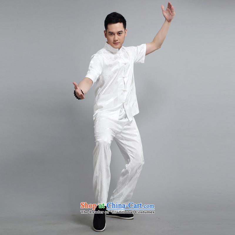 Tang dynasty male short-sleeve kit AMOI, older men cotton linen men Tang dynasty jogs services practice suits Taegeuk service pack 1505 Huang DAD package 180,JACK EVIS,,, shopping on the Internet