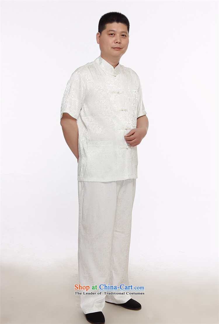 Hiv Rollet Chinese men kit summer New China wind men middle-aged men Tang dynasty short-sleeved shirt pants white S picture, prices, brand platters! The elections are supplied in the national character of distribution, so action, buy now enjoy more preferential! As soon as possible.