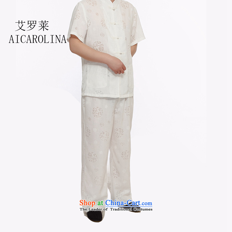 Hiv Rollet Summer Tang Dynasty Men's Shirt short-sleeved linen new Chinese shirt China wind up charge-back collar Tang Dynasty Package white L, HIV (AICAROLINA ROLLET) , , , shopping on the Internet