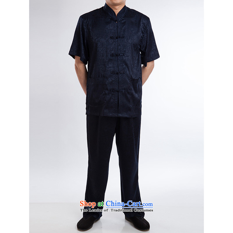 Hundreds of brigade bailv summer stylish thin plate fasteners casual collar short-sleeved comfortable elasticated trousers men's packaged deep blue 185, 100 (bailv) , , , shopping on the Internet