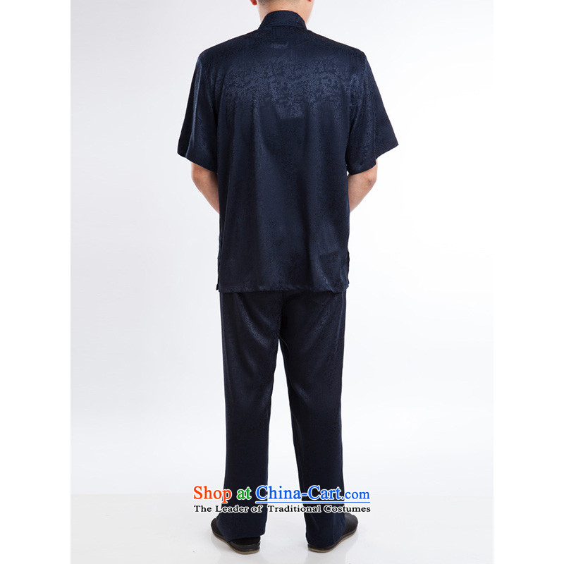 Hundreds of brigade bailv summer stylish thin plate fasteners casual collar short-sleeved comfortable elasticated trousers men's packaged deep blue 185, 100 (bailv) , , , shopping on the Internet