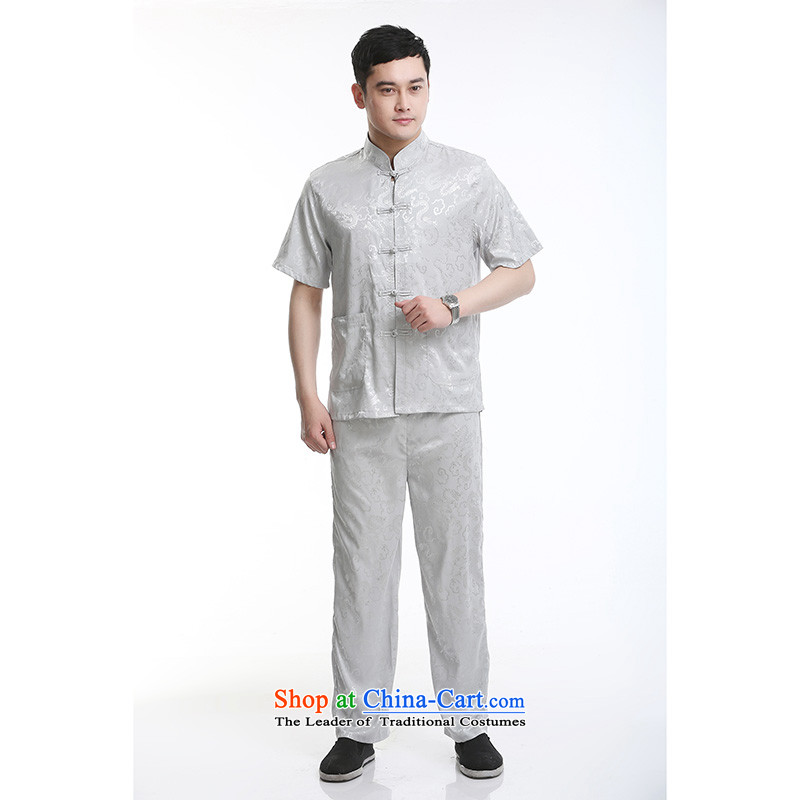 Hundreds of brigade bailv summer stylish thin plate fasteners casual collar short-sleeved comfortable elasticated trousers men's Suite 185, light gray (bailv hundreds) , , , shopping on the Internet