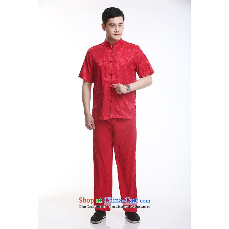 Hundreds of brigade bailv summer stylish thin plate fasteners casual collar short-sleeved comfortable elasticated trousers men's red 185, 100 Pack (bailv) , , , shopping on the Internet