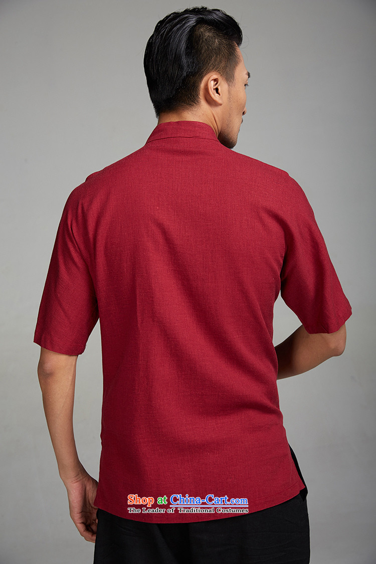 De Fudo Akahi 2015 new cotton linen summer male Tang dynasty short-sleeved ethnic Chinese clothing detained disk manually RED M picture, prices, brand platters! The elections are supplied in the national character of distribution, so action, buy now enjoy more preferential! As soon as possible.
