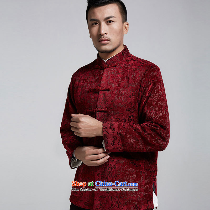 Fudo Ling shouldering the de 2015 autumn and winter gross? Tang dynasty men youth thickness of Chinese jacket jacquard to shoulder turn cuff 4XL, English thoroughbred de fudo shopping on the Internet has been pressed.