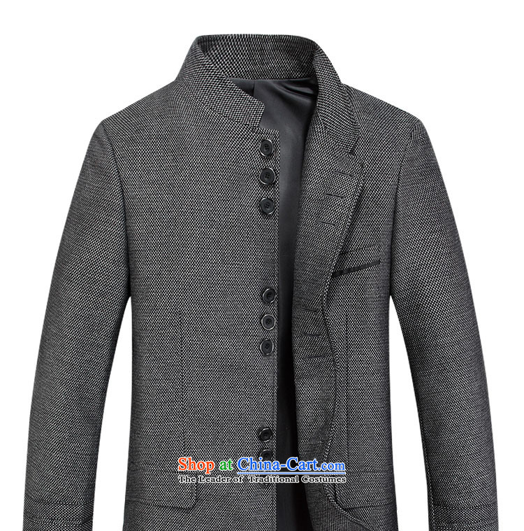 Move wing Prince Chinese tunic male replacing Chinese Antique suit during the spring and autumn New Men's Mock-Neck wool is 