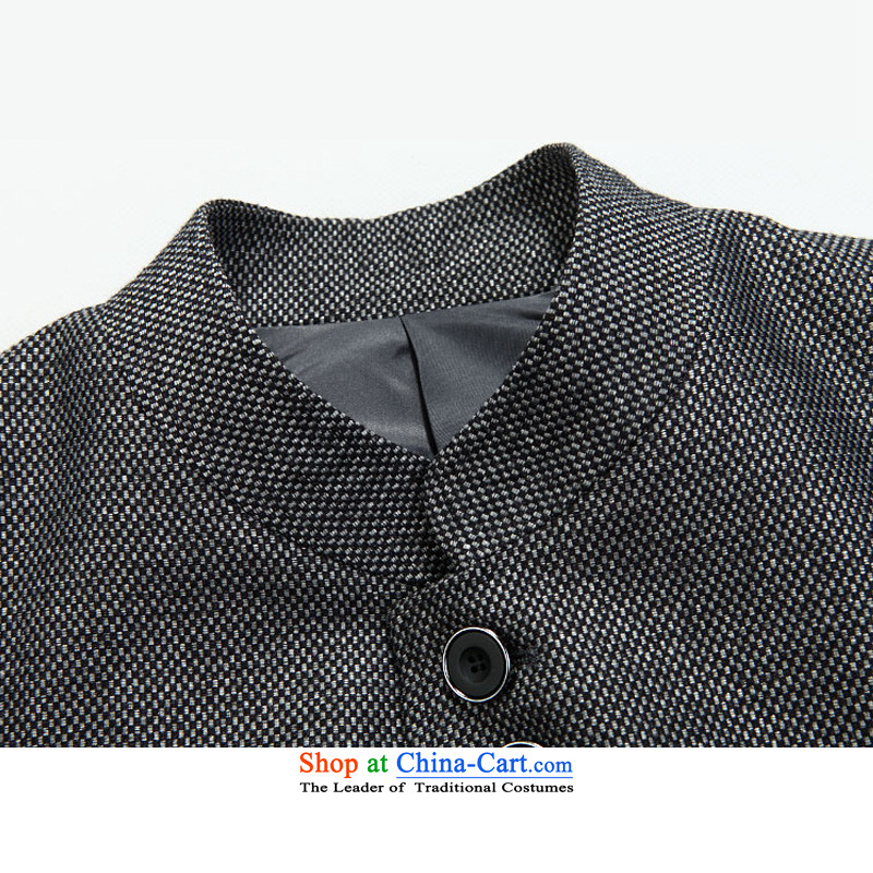 Move wing Prince Chinese tunic male replacing Chinese Antique suit during the spring and autumn New Men's Mock-Neck wool is     jacket 175/48, gray to wing prince shopping on the Internet has been pressed.