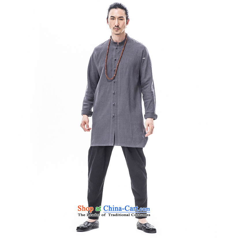 To Tree Han-improved long-sleeved sweater cotton linen men in long Tang dynasty China wind 180/XL Gray Photo, prices, brand platters! The elections are supplied in the national character of distribution, so action, buy now enjoy more preferential! As soon as possible.