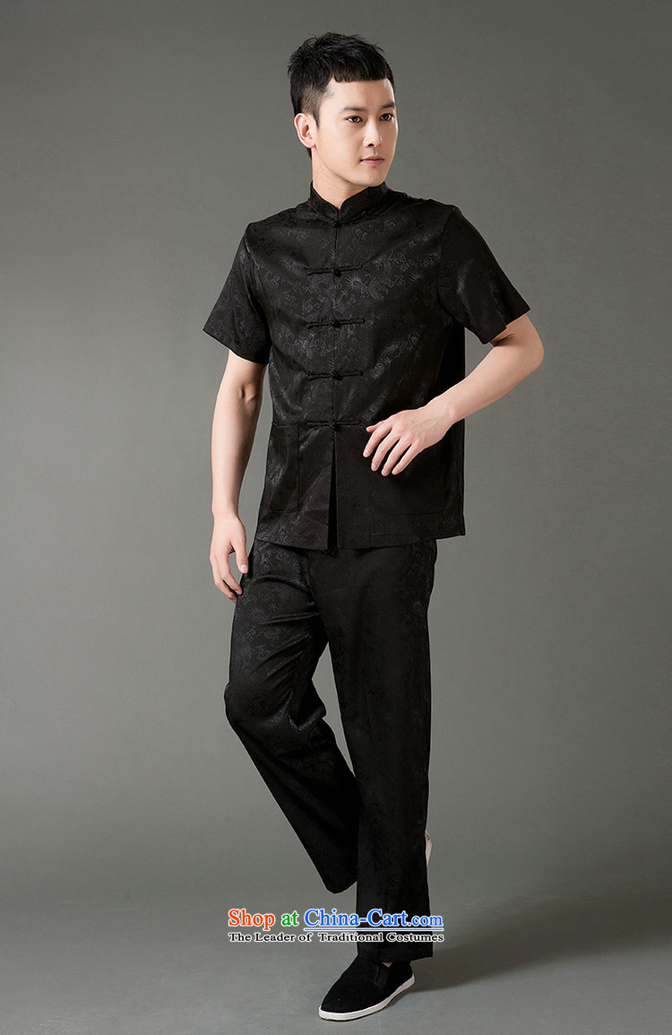 Silver armor Tang Dynasty Short-Sleeve Men in Tang Dynasty Older male taxi summer Tang dynasty and long pants embroidered dragon Han-Menswear Black 180 pictures, prices, brand platters! The elections are supplied in the national character of distribution, so action, buy now enjoy more preferential! As soon as possible.