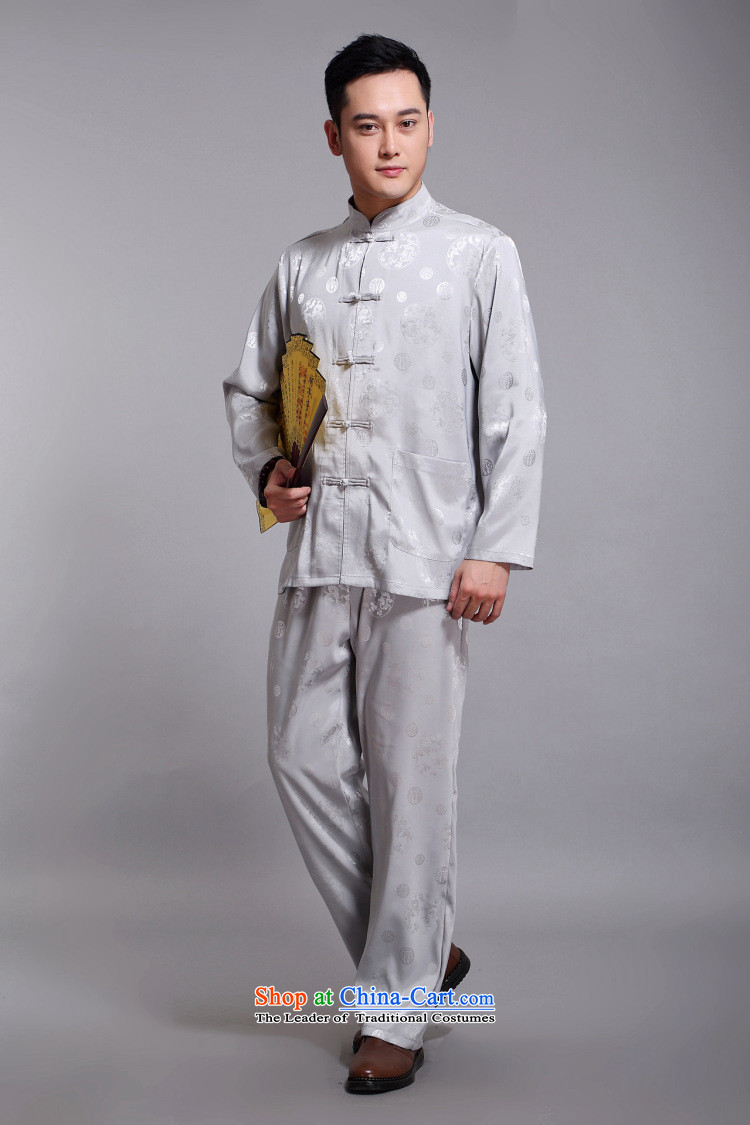 Silver armor Tang dynasty men's summer Tang dynasty male Kit Han-long-sleeved China wind up the clip in silk manually older Chinese men yellow 175 pictures, prices, brand platters! The elections are supplied in the national character of distribution, so action, buy now enjoy more preferential! As soon as possible.
