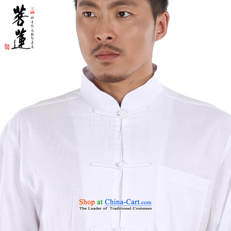 On Lin cotton linen services retreat Flex-cotton men low short-sleeved zen ball leisure China wind national yoga track suit Pure White XL, pursue Wu , , , shopping on the Internet