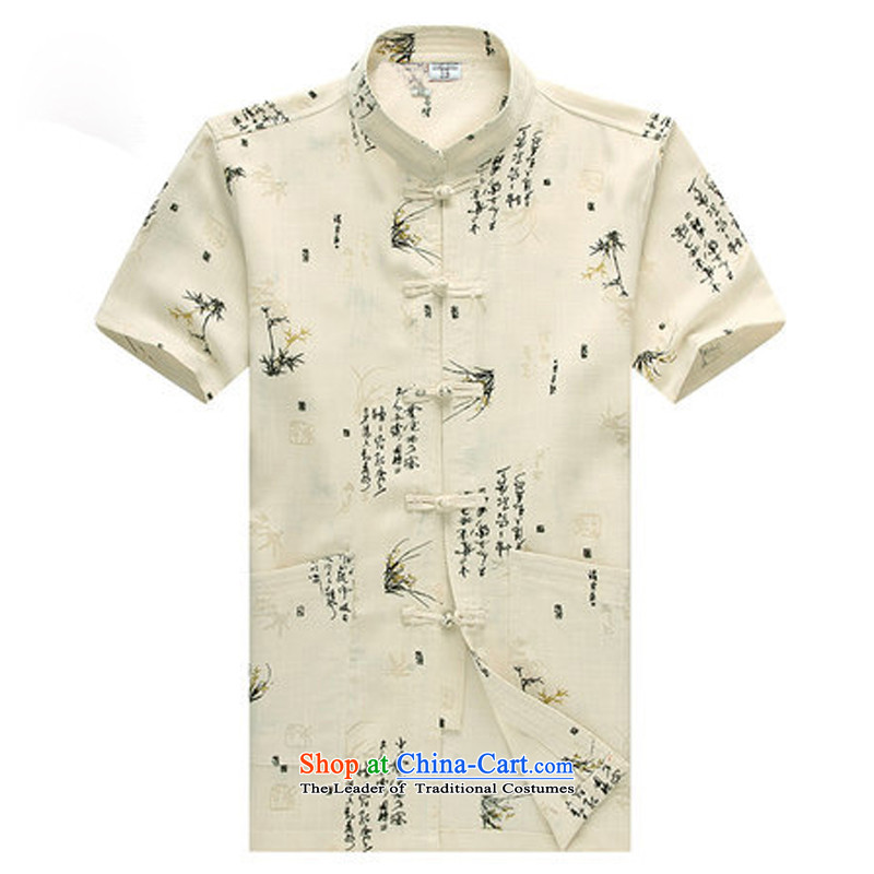 2015 New Tang Dynasty Chinese tunic summer short-sleeved larger linen china wind national costumes YYY1250YZ white 170, spring Latitude , , , shopping on the Internet