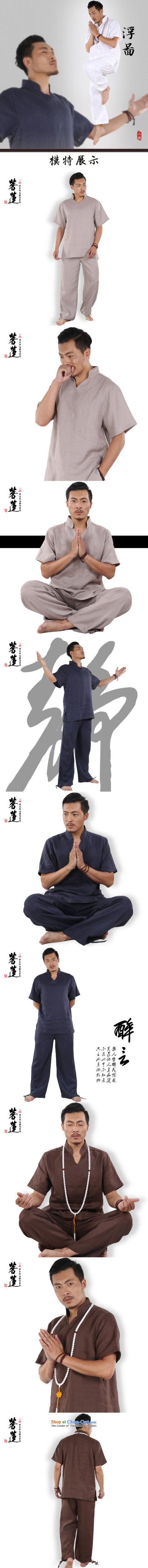 On Lin Yi pure cotton linen retreat linen men Short Sleeve V-Neck meditation meditation China wind-tai chi yoga in gray XL Photo, prices, brand platters! The elections are supplied in the national character of distribution, so action, buy now enjoy more preferential! As soon as possible.