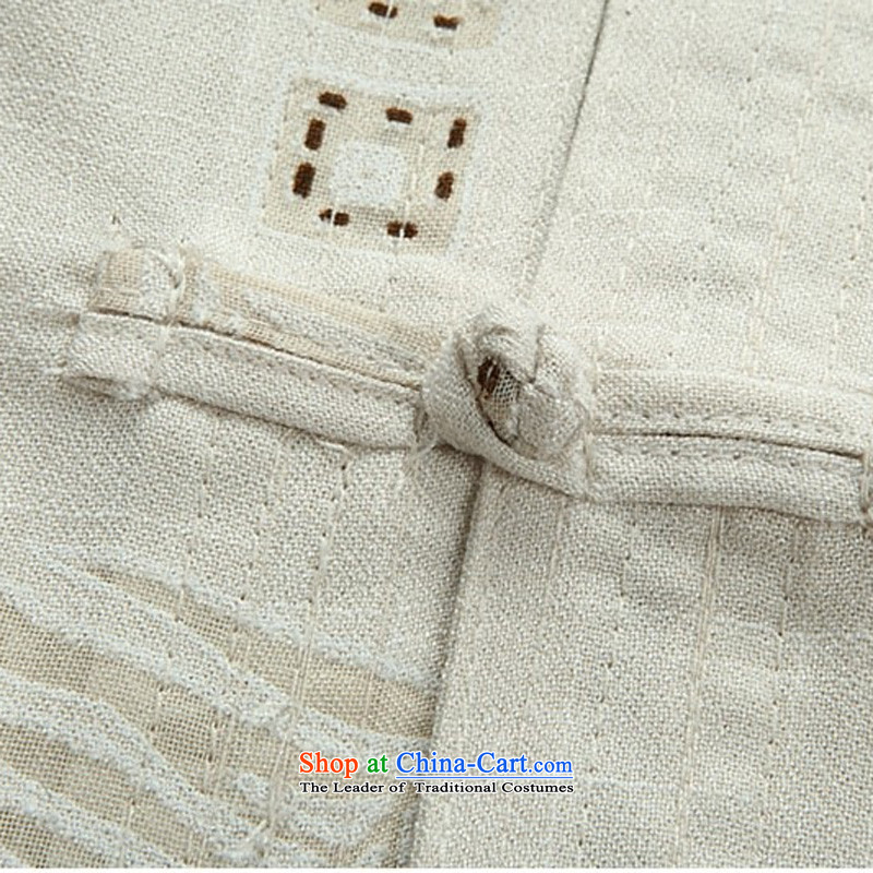 Kanaguri Mouse middle-aged men summer Tang dynasty short-sleeved shirt, older men's shirt, beige sweater summer S kanaguri mouse (JINLISHU) , , , shopping on the Internet