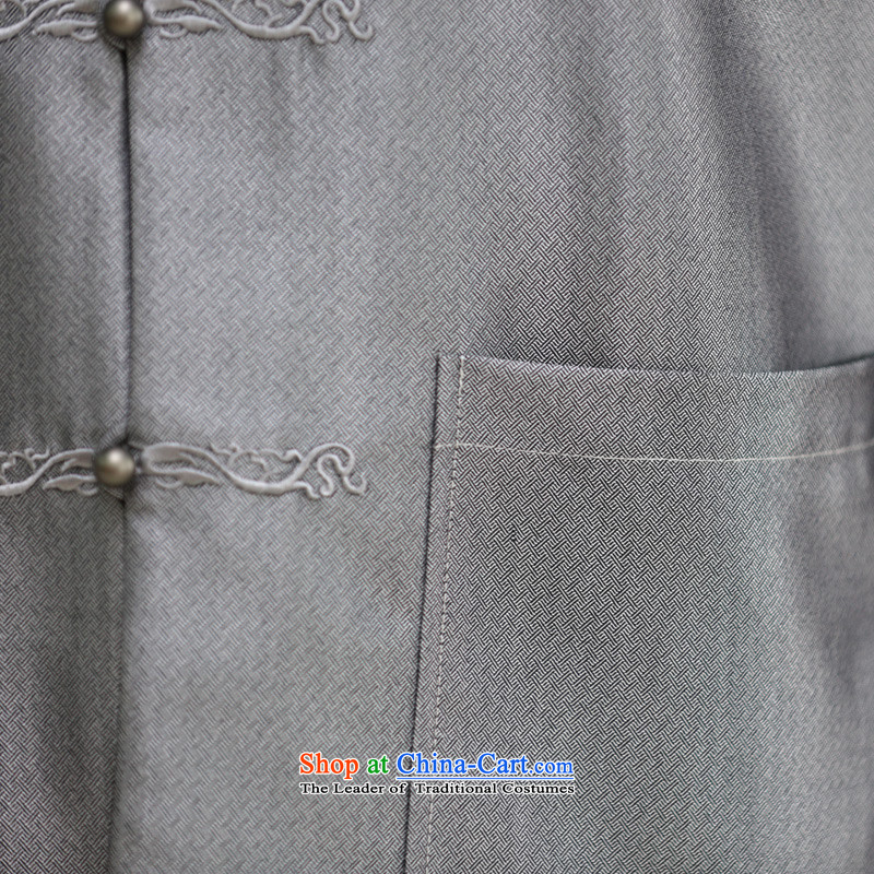 True 2015 : New half sleeve in older men silk father blouses 32409 06 M, wooden really a dark gray , , , shopping on the Internet