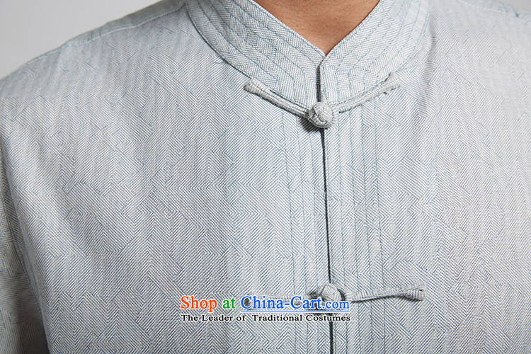 Fudo daughter and de 2015 Summer linen men Tang dynasty short-sleeved Chinese clothing China wind light blue XXXL picture, prices, brand platters! The elections are supplied in the national character of distribution, so action, buy now enjoy more preferential! As soon as possible.