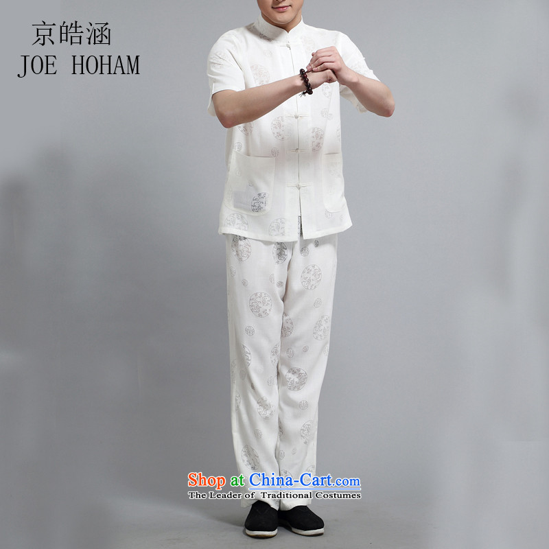 Kyung-ho, the elderly in the new covered by the summer of Tang Dynasty men linen tunic suit China wind linen short-sleeved white L, Beijing national costumes (JOE HOHAM covered by Ho) , , , shopping on the Internet