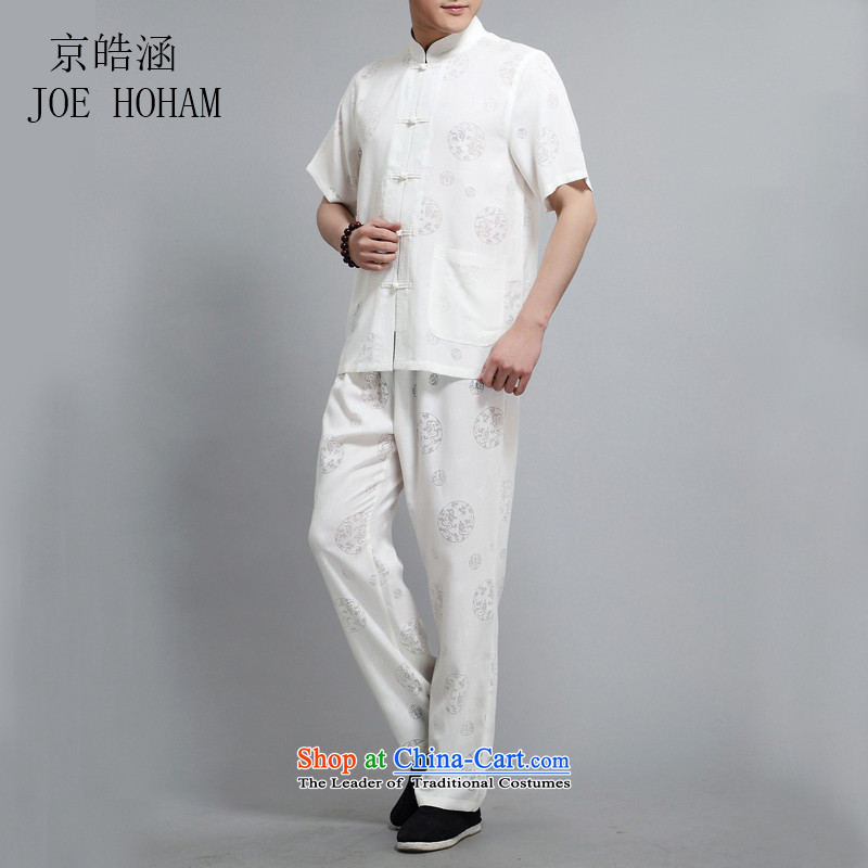 Kyung-ho, the elderly in the new covered by the summer of Tang Dynasty men linen tunic suit China wind linen short-sleeved white L, Beijing national costumes (JOE HOHAM covered by Ho) , , , shopping on the Internet