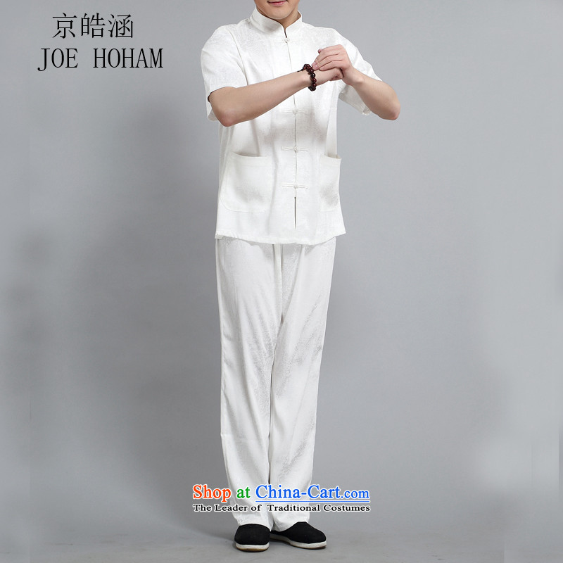 Kyung-ho, older short-sleeved Tang dynasty male middle-aged men short-sleeved summer short-sleeved shirt older persons kit XXL, Kyung-ho covered by white (JOE HOHAM) , , , shopping on the Internet