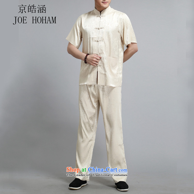Kyung-ho covered by the new summer cotton Tang dynasty men short-sleeved T-shirt and older persons in the Han-China wind men's short-sleeve kit gold XL, Kyung-ho (JOE HOHAM covering) , , , shopping on the Internet