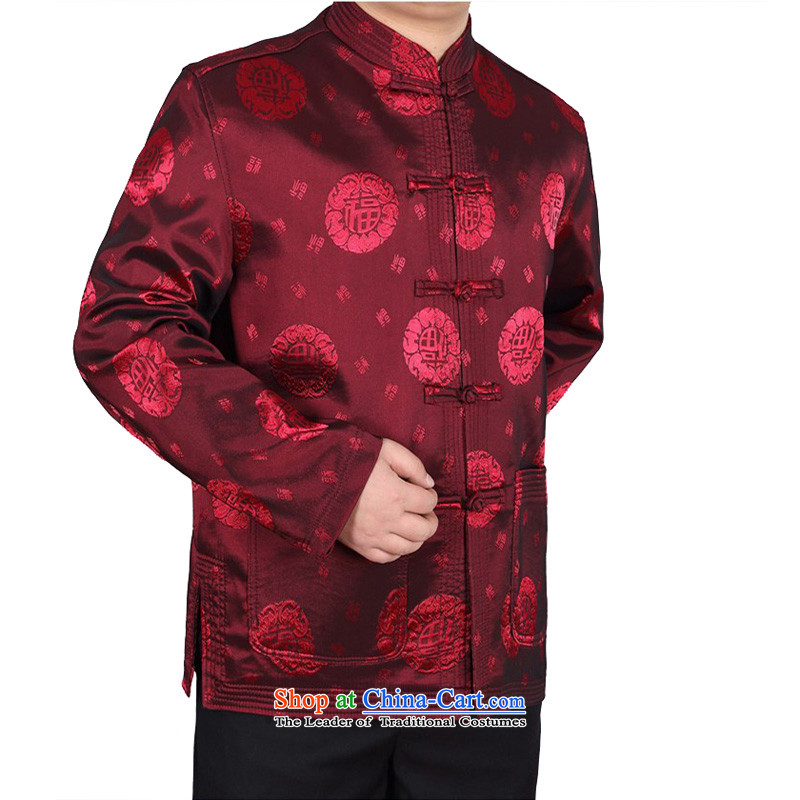 Kanaguri Mouse China wind spring new Tang Dynasty Chinese father of men and the elderly in the jacket of the Tang dynasty field red T-shirt , L kanaguri mouse (JINLISHU) , , , shopping on the Internet