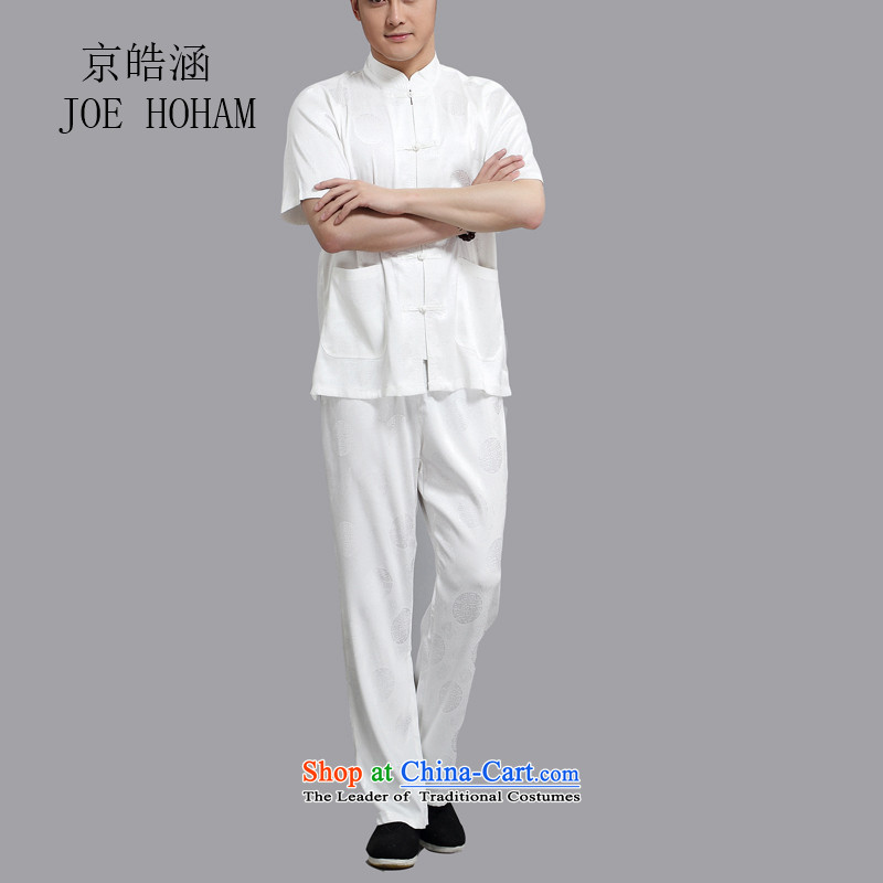 Kyung-ho Tang dynasty summer covered by male China wind short-sleeved T-shirt shirt that elderly father Han-morning practice replacing packaged XXXL, Kyung-ho covered by white (JOE HOHAM) , , , shopping on the Internet
