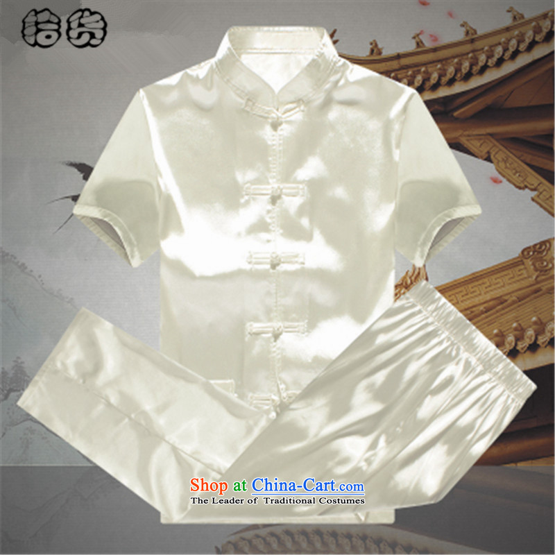 The 2015 summer, pickup men Tang Dynasty Package summer short-sleeved emulation silk of older persons in the elderly men's father and grandfather Tang dynasty China wind summer red 175, Volume (shihuo pickup) , , , shopping on the Internet