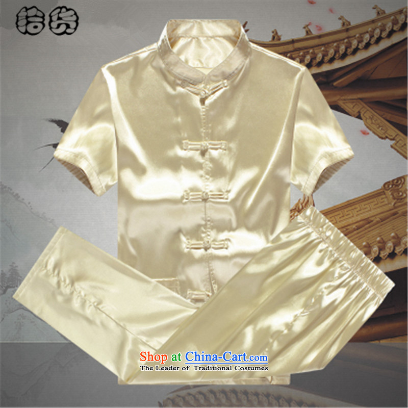 The 2015 summer, pickup men Tang Dynasty Package summer short-sleeved emulation silk of older persons in the elderly men's father and grandfather Tang dynasty China wind summer red 175, Volume (shihuo pickup) , , , shopping on the Internet