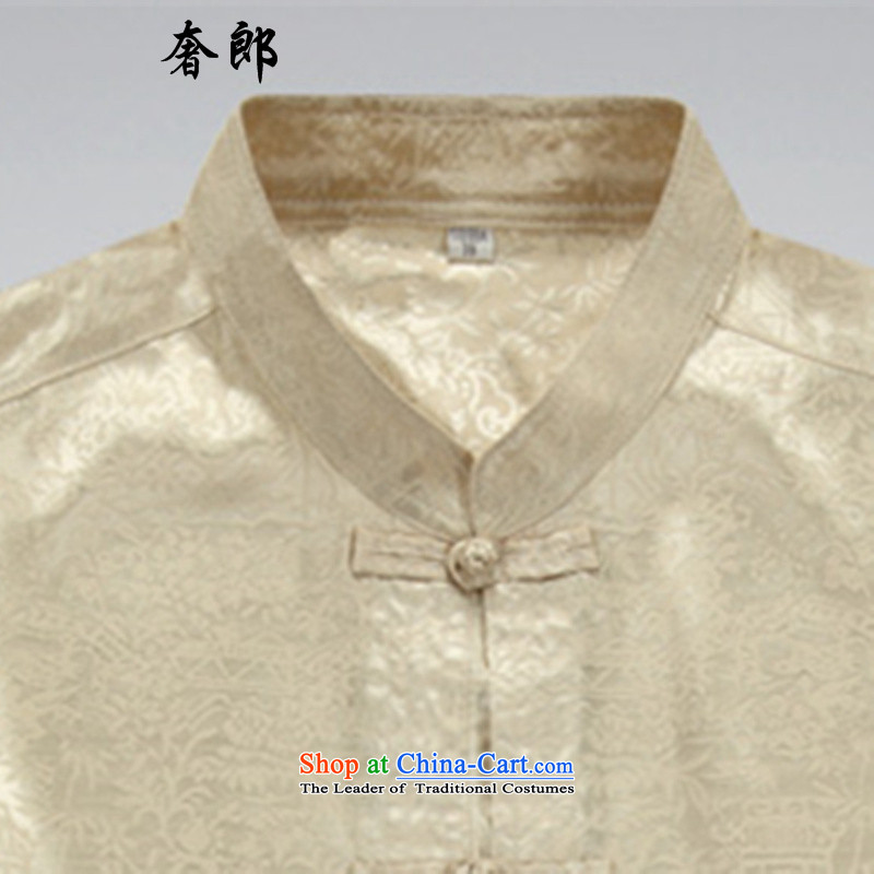 The luxury health during the spring and autumn men Tang Dynasty Package of older persons in long-sleeved China wind men Chinese Disc detained grandpa long-sleeved kit men long-sleeved autumn large summer load beige XXL/185, kit luxury health , , , shoppin