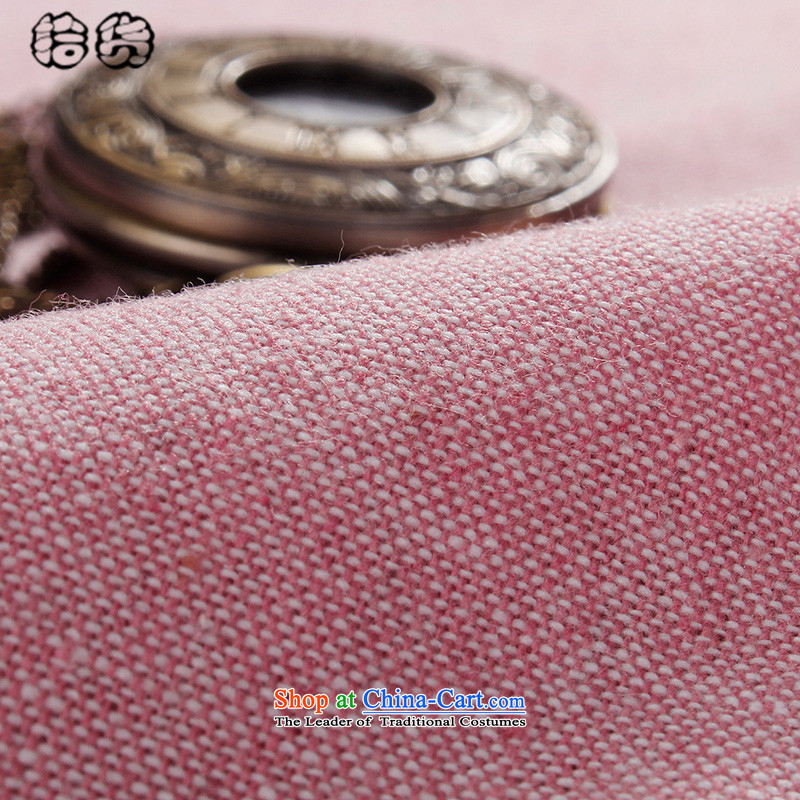 The 2015 summer, pickup China wind embroidery men in spring and summer youth Tang Dynasty Chinese Men's Mock-Neck Shirt jackets with large linen men pink 190, pickup (shihuo) , , , shopping on the Internet