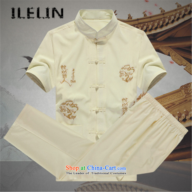 Mr Ronald, male ILELIN2015 Tang Dynasty Package summer short-sleeved of older persons in the elderly men's father and grandfather Tang Dynasty Large relaxd summer A WHITE 185,ILELIN,,, shopping on the Internet