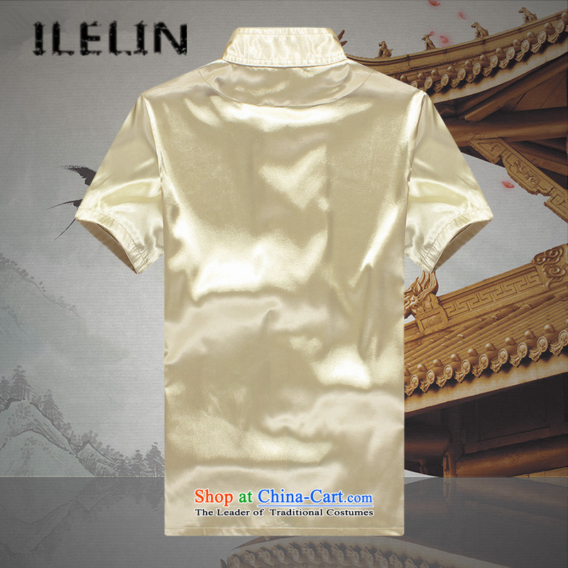 Mr Ronald, male ILELIN2015 Tang Dynasty Package short-sleeved of older persons in the men's large relaxd clothes pants grandpa summer father jacket coat white 165,ILELIN,,, shopping on the Internet