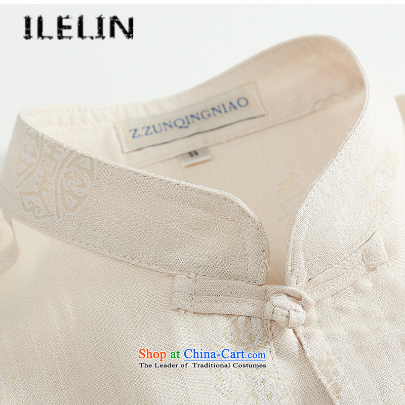 Mr Ronald) Elderly ILELIN2015 men Tang dynasty male summer short-sleeved China wind men Han-large grandfather replacing older persons for summer linen male gray 175,ILELIN,,, shopping on the Internet