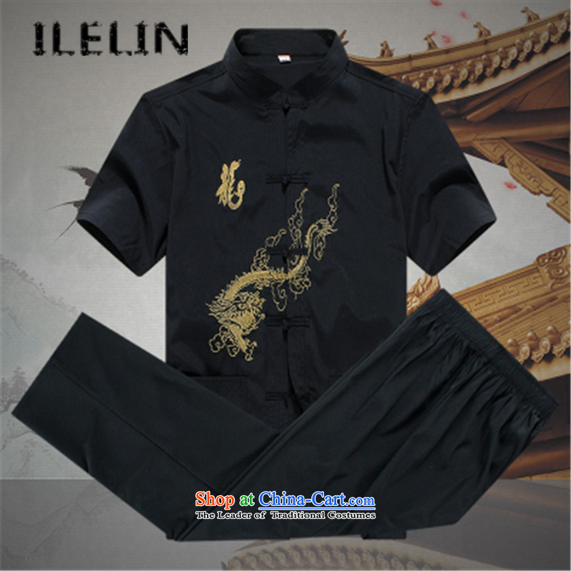 In summer ILELIN2015 older persons men short-sleeved Tang dynasty male Kit China wind Chinese leisure Mock-neck national service for larger father replacing beige 165,ILELIN,,, shopping on the Internet