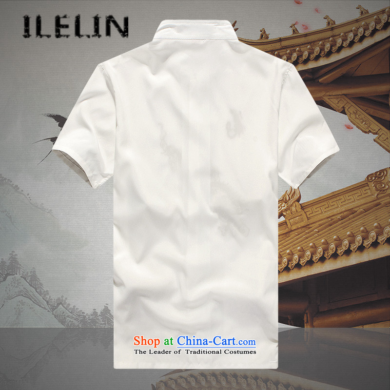 In summer ILELIN2015 older persons men short-sleeved Tang dynasty male Kit China wind Chinese leisure Mock-neck national service for larger father replacing beige 165,ILELIN,,, shopping on the Internet