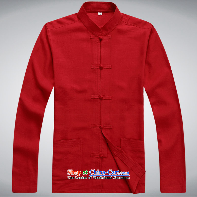 Hundreds of brigade bailv summer Stylish slim, collar comfortable long-sleeved tray clip leisure wears red?XXL