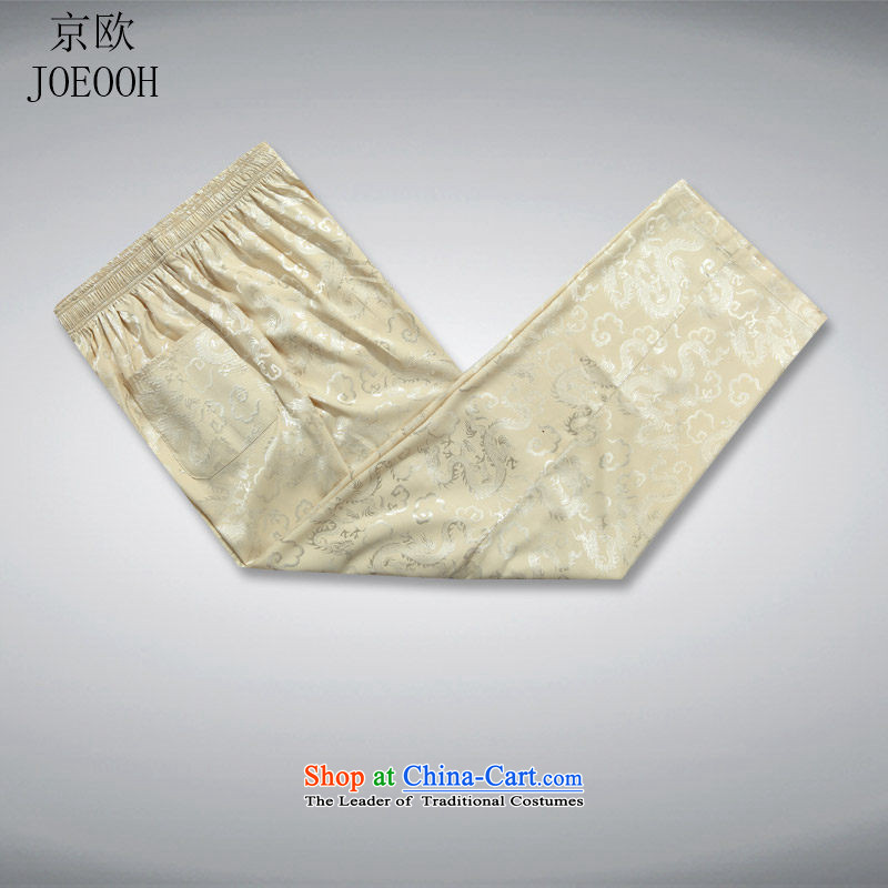 Beijing Summer in the new European older men's trousers, casual trousers with a straight Chinese men's trousers, Tang Dynasty Recreation beige XXL, Putin (JOE OOH) , , , shopping on the Internet