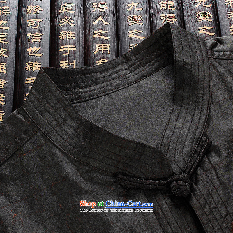The Lhoba nationality Wei Mephidross Warranty Tang dynasty men silk shirts to Summer Scent of Tang Dynasty and cloud short-sleeved clothes on the older 100 herbs extract Tang-pack Black 4XL, warranty, Judy Wai (B.L.WEIMAN Overgrown Tomb) , , , shopping on