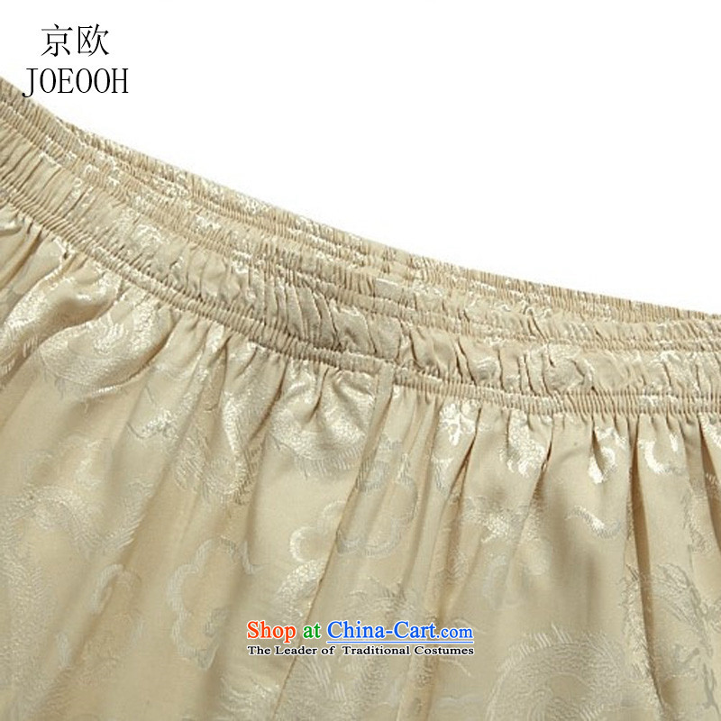 Beijing new and old age are European summer leisure Tang dynasty silk men elastic waist trousers large relaxd beige , L, Putin (JOE OOH) , , , shopping on the Internet