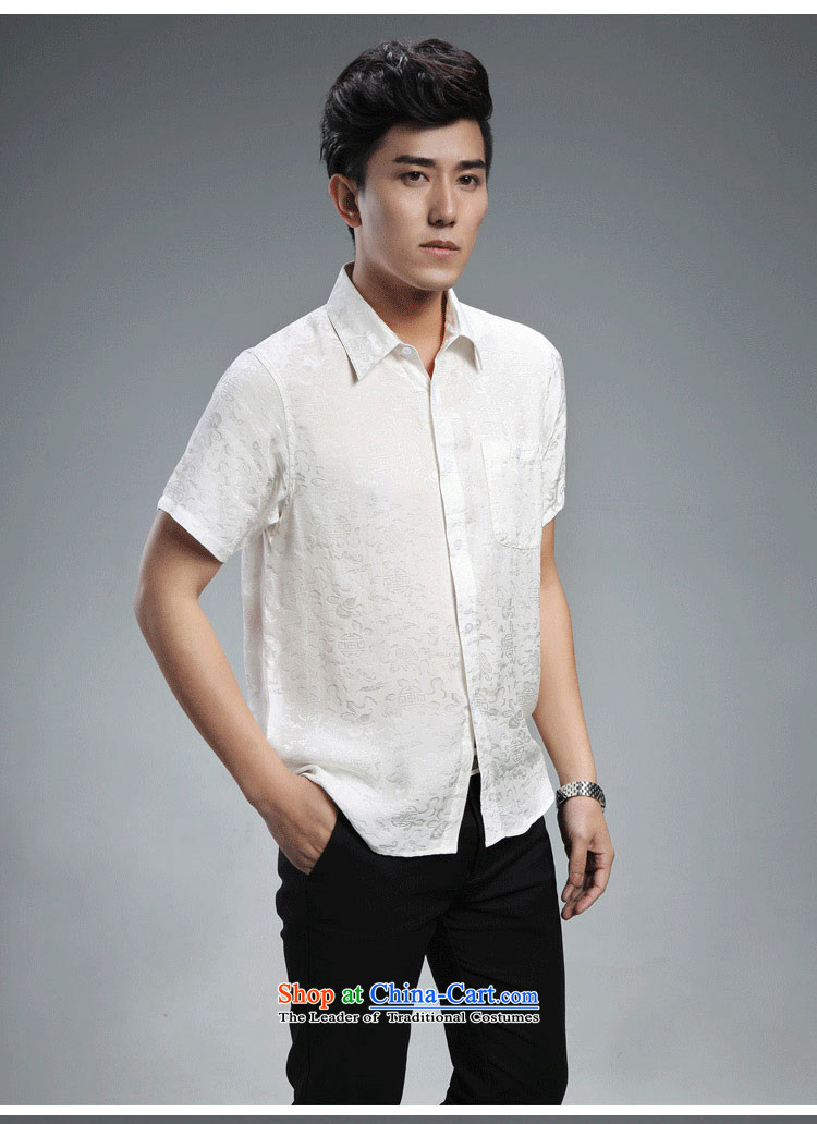 Hangzhou silk lapels herbs extract short-sleeved shirt middle-aged men and half sleeve heavyweight silk shirts and Pale Yellow XL Photo, prices, brand platters! The elections are supplied in the national character of distribution, so action, buy now enjoy more preferential! As soon as possible.