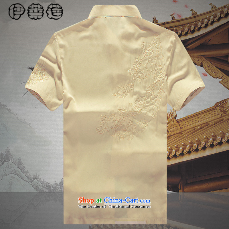 Hirlet Lin 2015 of older persons in the summer of Tang Dynasty male short-sleeved T-shirt men spring and summer Men's Jackets Tang larger elderly men's clothes shirt shirt white 175 Yele Ephraim ILELIN () , , , shopping on the Internet