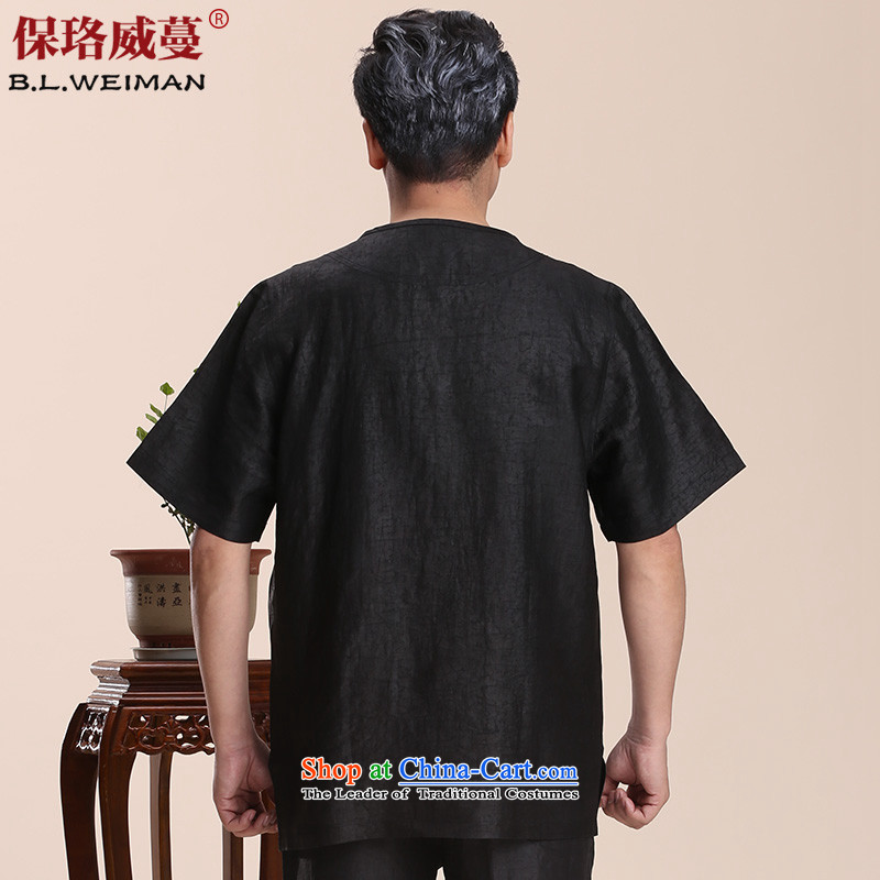 The Lhoba nationality Wei Overgrown Tomb 100 warranty herbs extract round-neck collar Tang dynasty men in short-sleeved shirt of older incense cloud grandpa pack Black 4XL, Mail Post Judy Wei Overgrown Tomb (B.L.WEIMAN) , , , shopping on the Internet