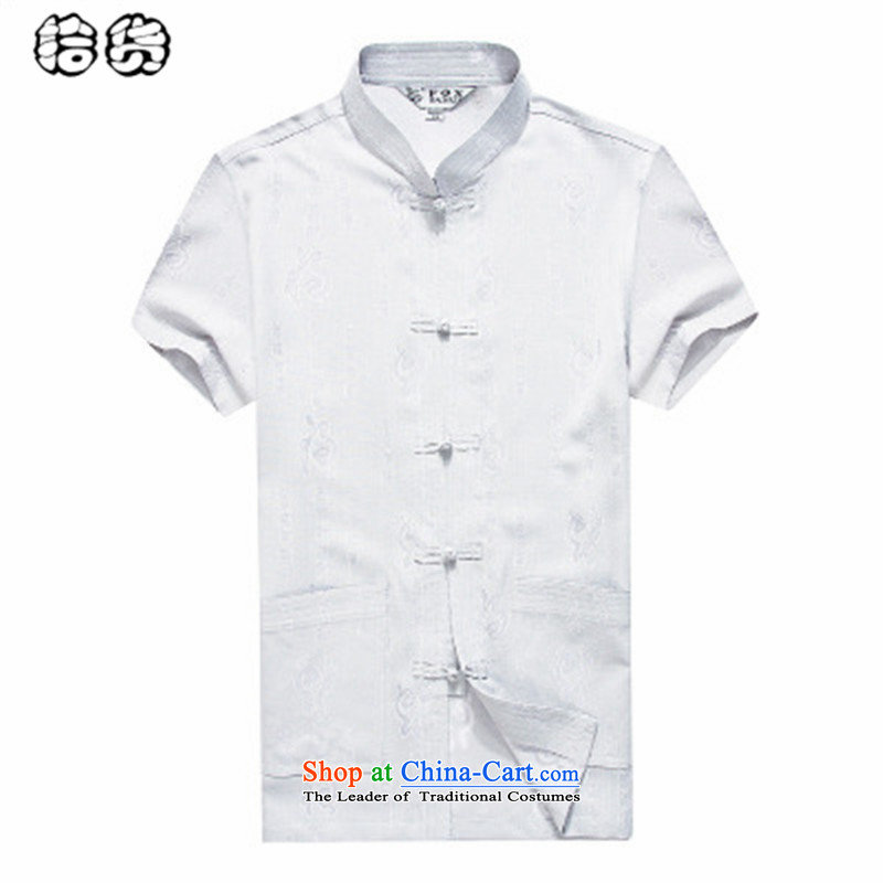 The 2015 summer pickup) elderly men short-sleeved shirt Tang dynasty large middle-aged men relaxd national costume China wind-load gray 175 Pickup Dad (shihuo) , , , shopping on the Internet
