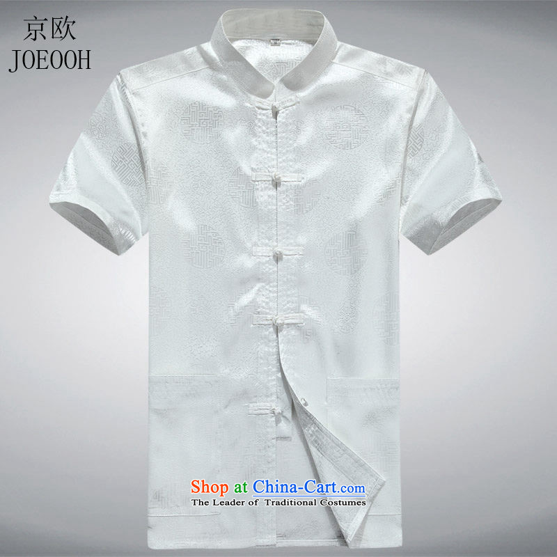 Beijing OSCE men Tang Dynasty Chinese short-sleeved grandfather summer blouses of older persons in the men s Beijing Summer Gray (JOE OOH) , , , shopping on the Internet