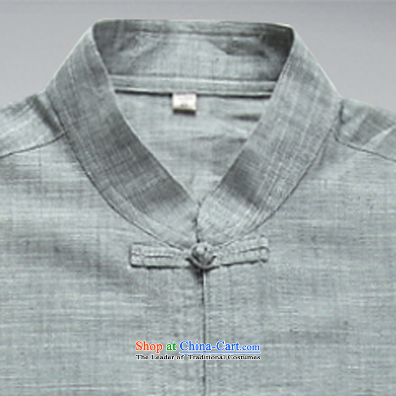 Load the autumn 2015 linen men Tang Dynasty Package long-sleeved shirt national costumes in Chinese Tang dynasty older ma long-sleeved gray (long pants) gray M ink-YI (MORE shopping on the Internet has been pressed.