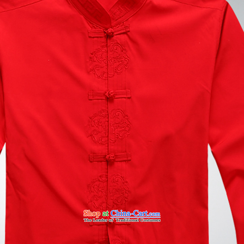 A new summer, long-sleeved Tang in older men exercise clothing Taegeuk Services Red M ink-YI (MORE shopping on the Internet has been pressed.