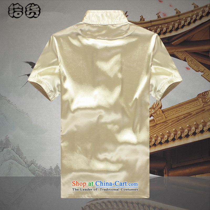 The 2015 summer, pickup men Tang Dynasty Package summer short sleeve loose larger of older persons in the elderly men's father and grandfather Tang dynasty summer leisure blue pickup (shihuo 185) , , , shopping on the Internet