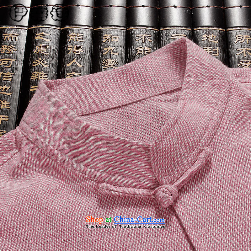 Hirlet Wu Xia Men of 2015, short-sleeved blouses shirt relaxd Tang larger Youth Chinese leisure linen from ironing service Tang Dynasty Beneficência Instrução Gratuita aos Pobres de shirts and pink 175 Yele Ephraim ILELIN () , , , shopping on the Internet